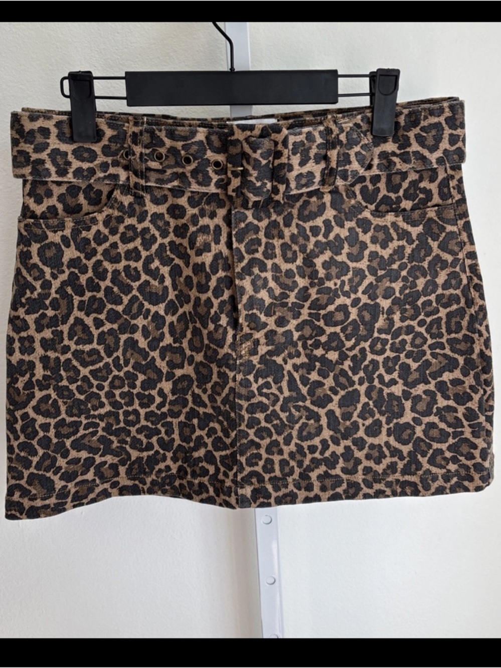 Show Me Your Mumu Mini Skirt Brown/Black Leopard Print, Size MEDIUM NEW NO TAGS